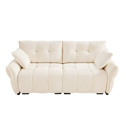 Modern Chenille Sofa, Solid Wood Frame with High Elasticity Cushion