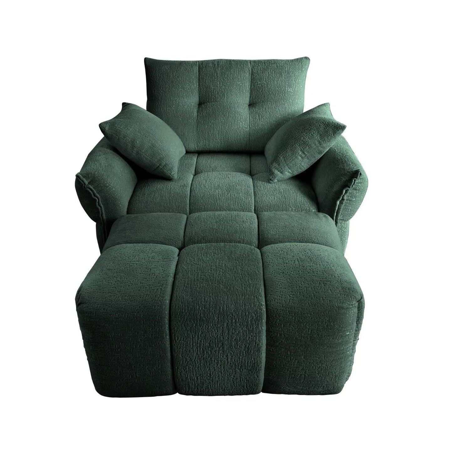 Modern Chenille Sofa, Solid Wood Frame with High Elasticity Cushion
