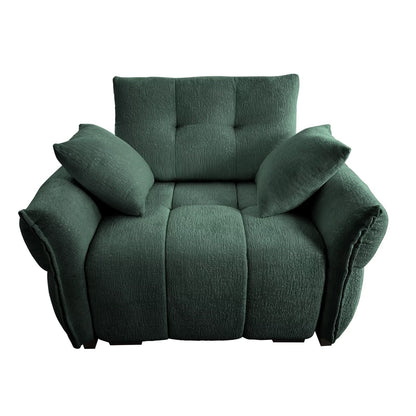 Modern Chenille Sofa, Solid Wood Frame with High Elasticity Cushion