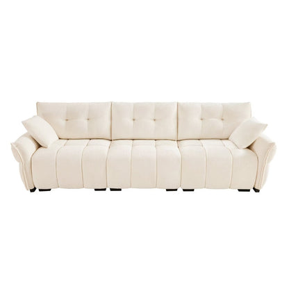 Modern Chenille Sofa, Solid Wood Frame with High Elasticity Cushion