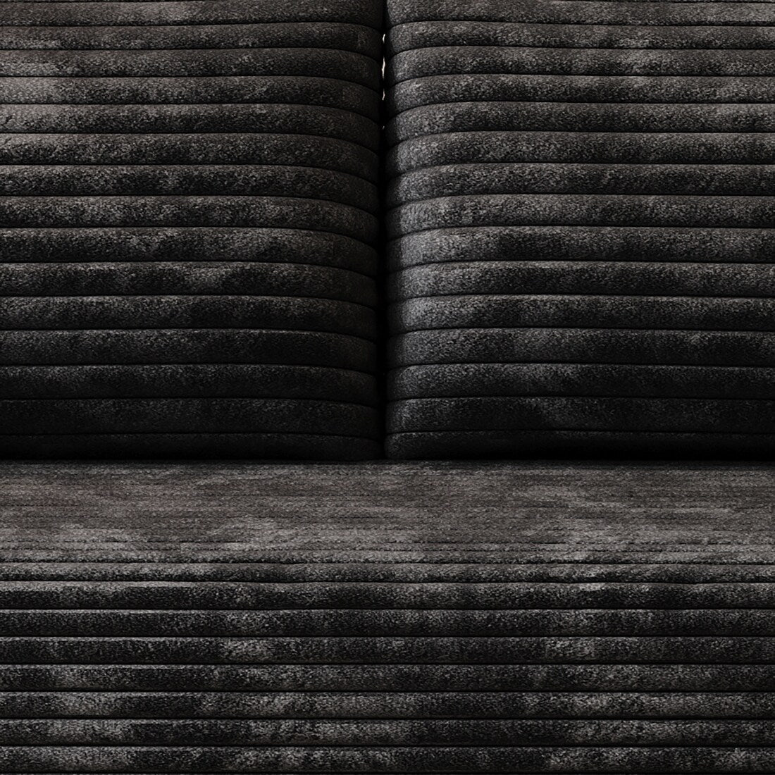 Modern Corduroy Fabric Upholstered Frameless Sofa Couch, For Apartment Living Room Den Entertainment Room