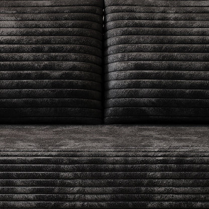 Modern Corduroy Fabric Upholstered Frameless Sofa Couch, For Apartment Living Room Den Entertainment Room