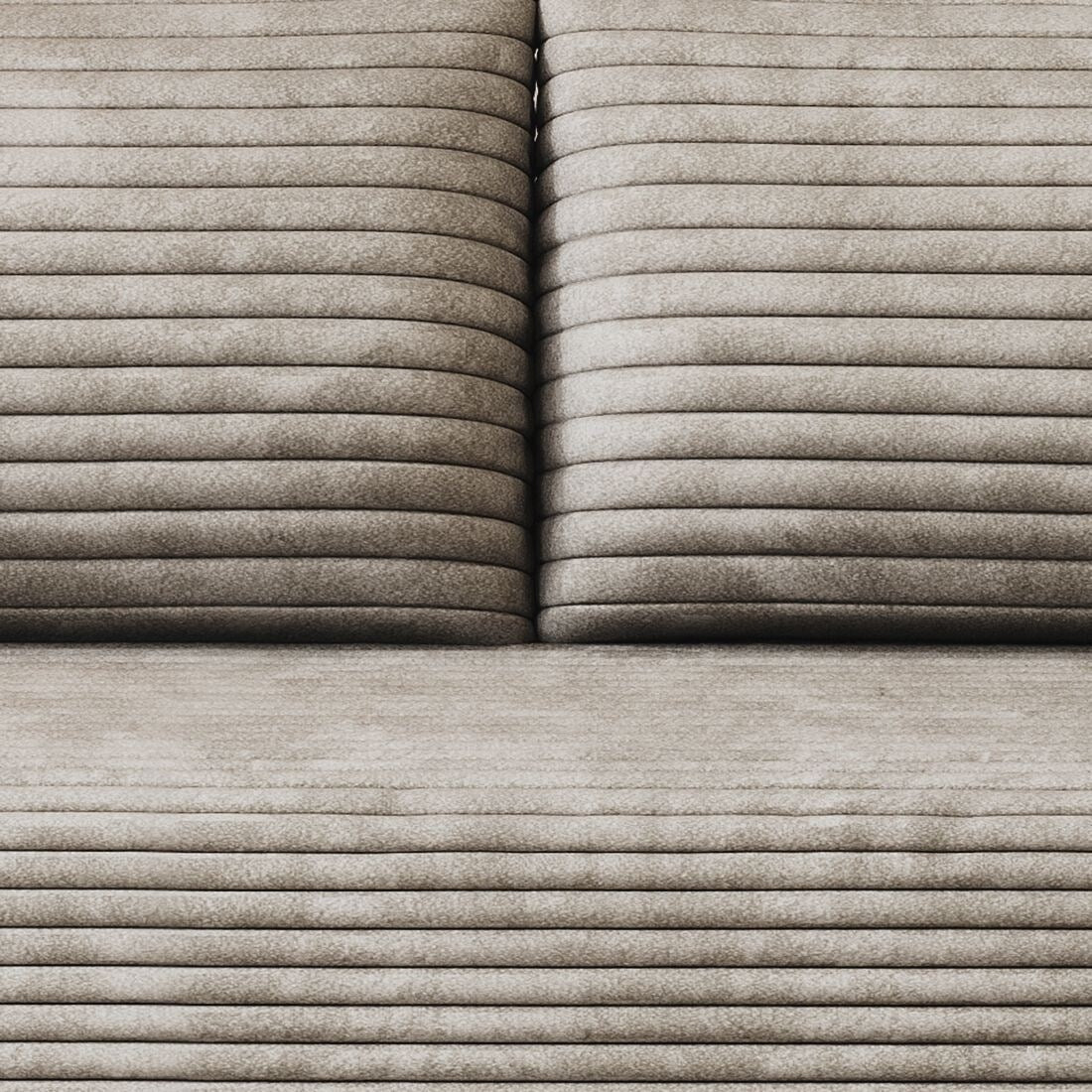 Modern Corduroy Fabric Upholstered Frameless Sofa Couch, For Apartment Living Room Den Entertainment Room