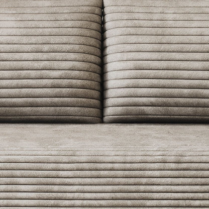 Modern Corduroy Fabric Upholstered Frameless Sofa Couch, For Apartment Living Room Den Entertainment Room
