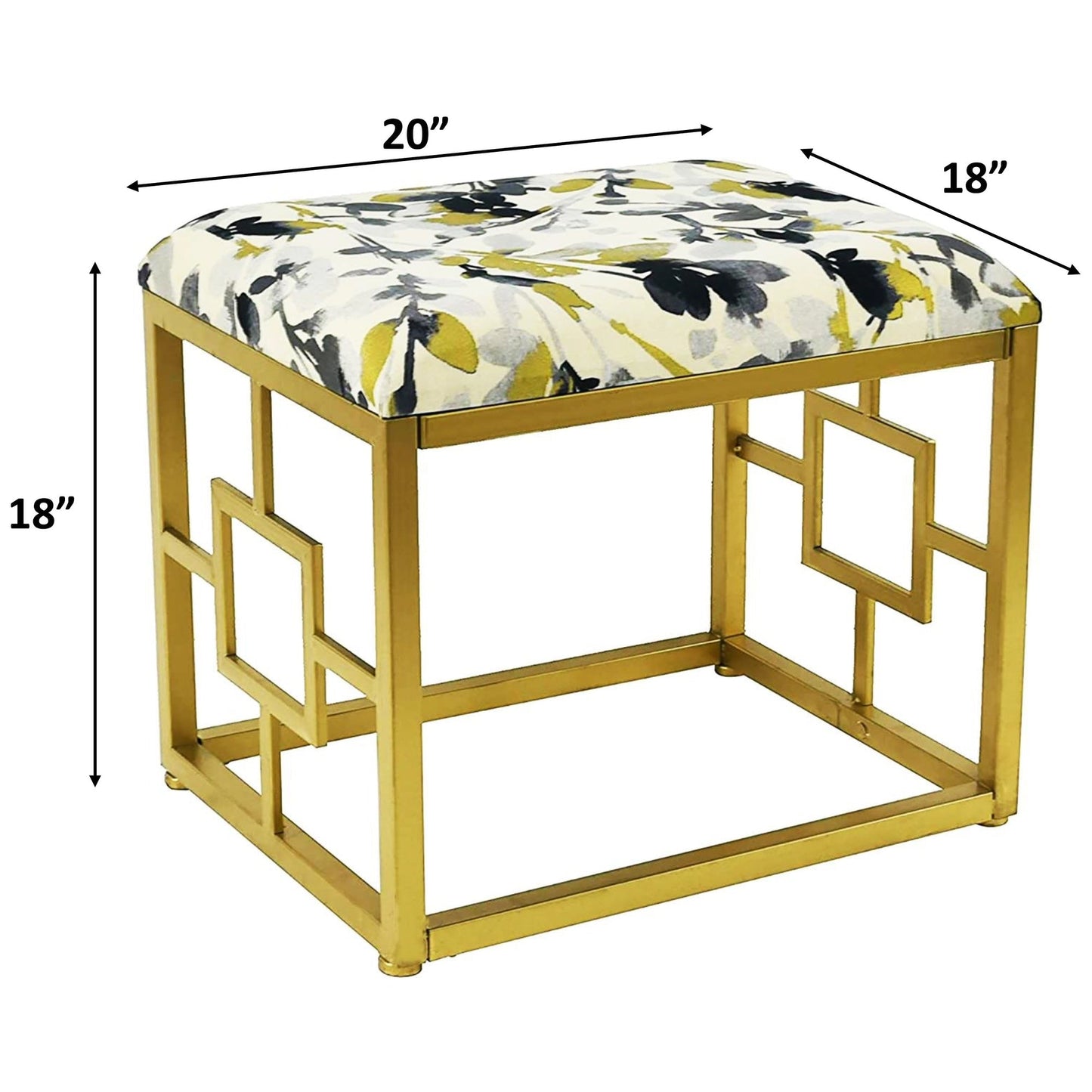 Modern Fabric Upholstered Ottoman with Foam Padding, 20 Wide