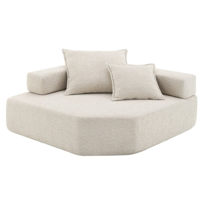 Modern Floor Couch Convertible Compressed Couch, Corner Frame for Oversized Modular U Shaped Sectional Sofa