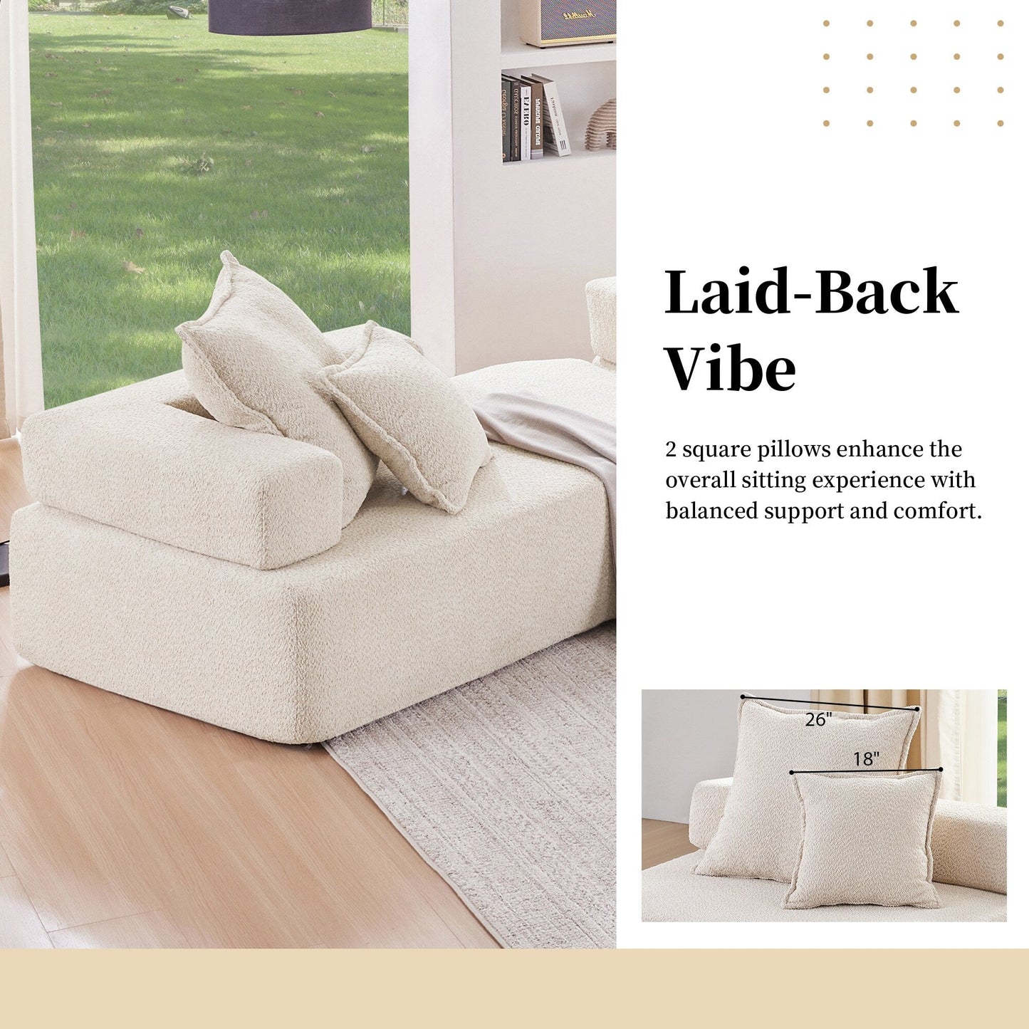 Modern Floor Couch Convertible Compressed Couch, Corner Frame for Oversized Modular U Shaped Sectional Sofa