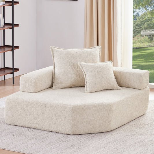 Modern Floor Couch Convertible Compressed Couch, Corner Frame for Oversized Modular U Shaped Sectional Sofa