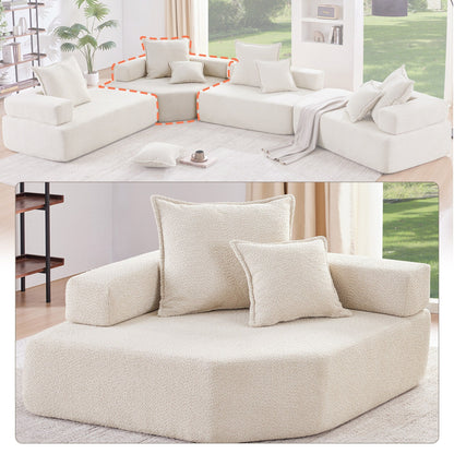 Modern Floor Couch Convertible Compressed Couch, Corner Frame for Oversized Modular U Shaped Sectional Sofa