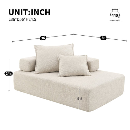 Modern Floor Couch Convertible Compressed Couch, Lounge Frame for Oversized Modular U Shaped Sectional Sofa