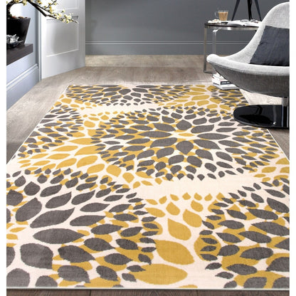 World Rug Gallery Moderner Teppich mit floralen Kreisen