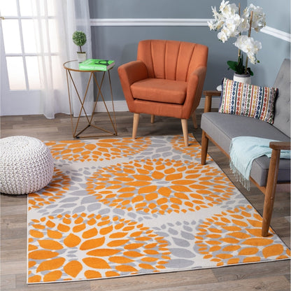 World Rug Gallery Moderner Teppich mit floralen Kreisen