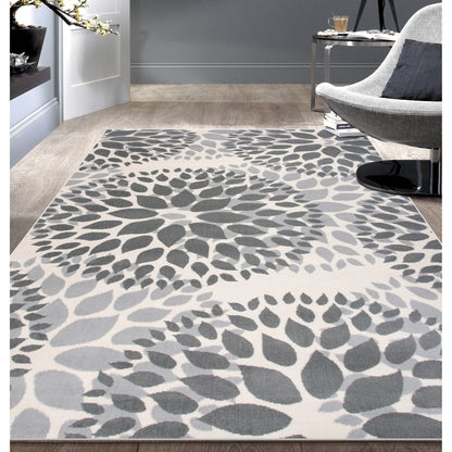 World Rug Gallery Moderner Teppich mit floralen Kreisen