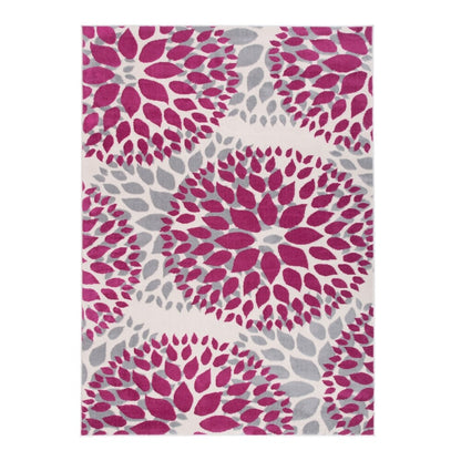 World Rug Gallery Moderner Teppich mit floralen Kreisen