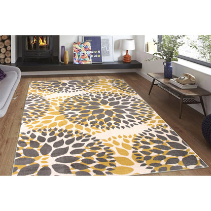 World Rug Gallery Moderner Teppich mit floralen Kreisen