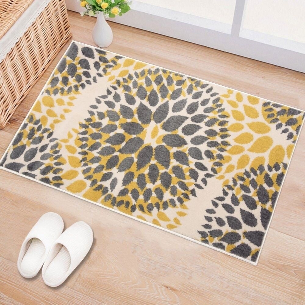 World Rug Gallery Moderner Teppich mit floralen Kreisen