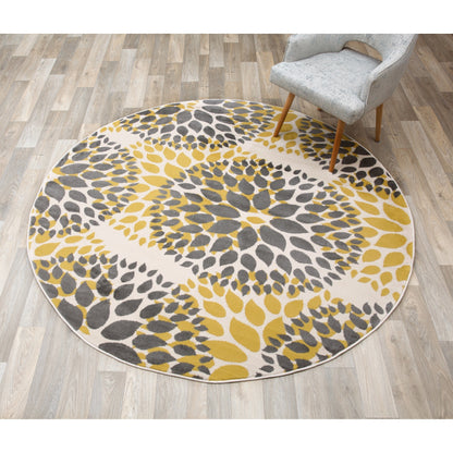 World Rug Gallery Moderner Teppich mit floralen Kreisen