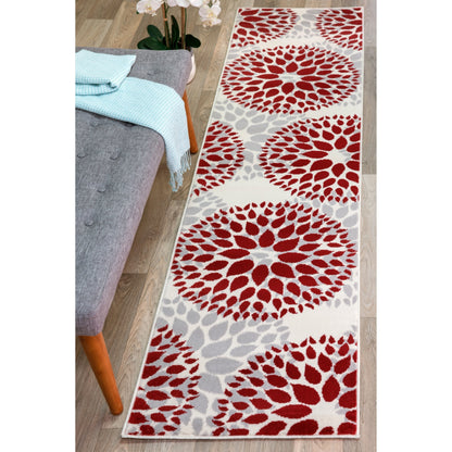 World Rug Gallery Moderner Teppich mit floralen Kreisen