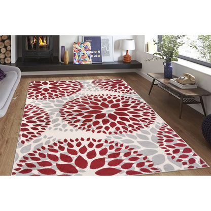 World Rug Gallery Moderner Teppich mit floralen Kreisen