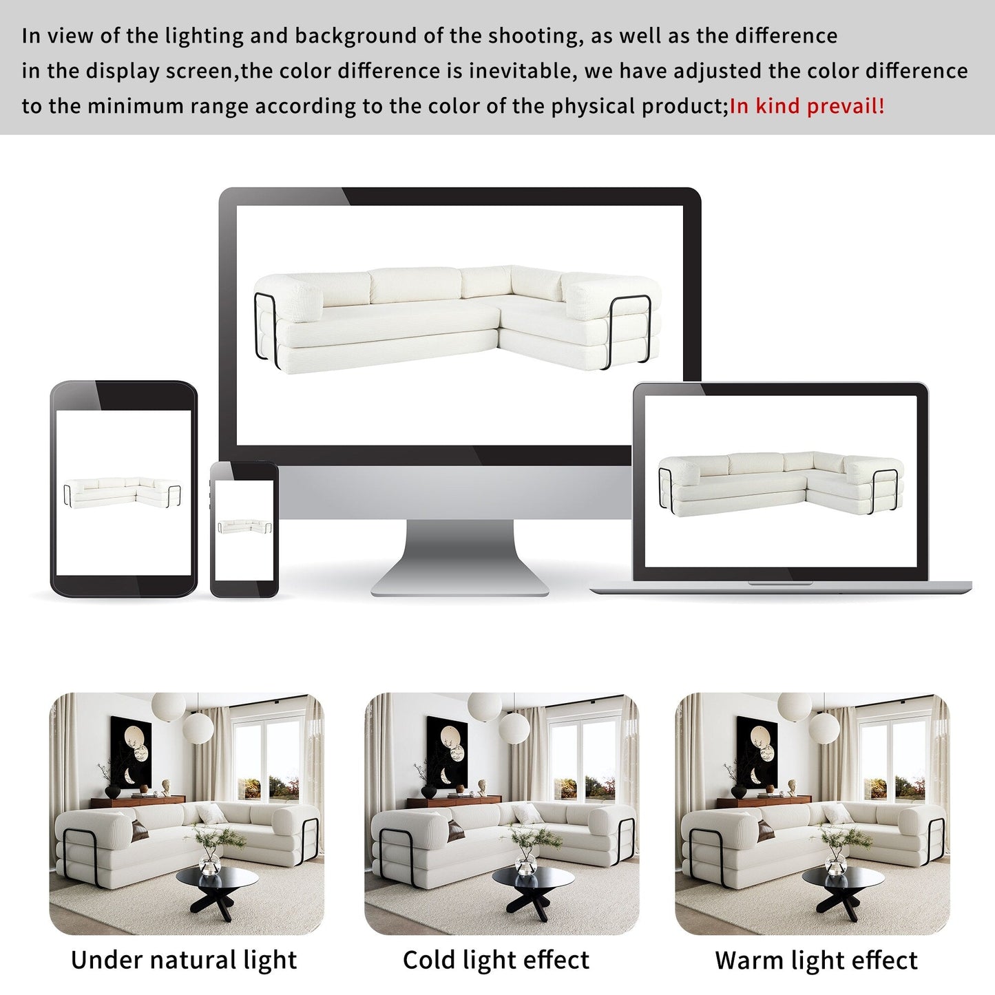 Modular L-Shaped Corduroy Sofa Bed Convertible Sectional 4-Seat Sofa with Wedge Cushions For Living Room Apartment