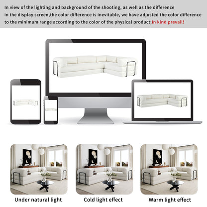 Modular L-Shaped Corduroy Sofa Bed Convertible Sectional 4-Seat Sofa with Wedge Cushions For Living Room Apartment