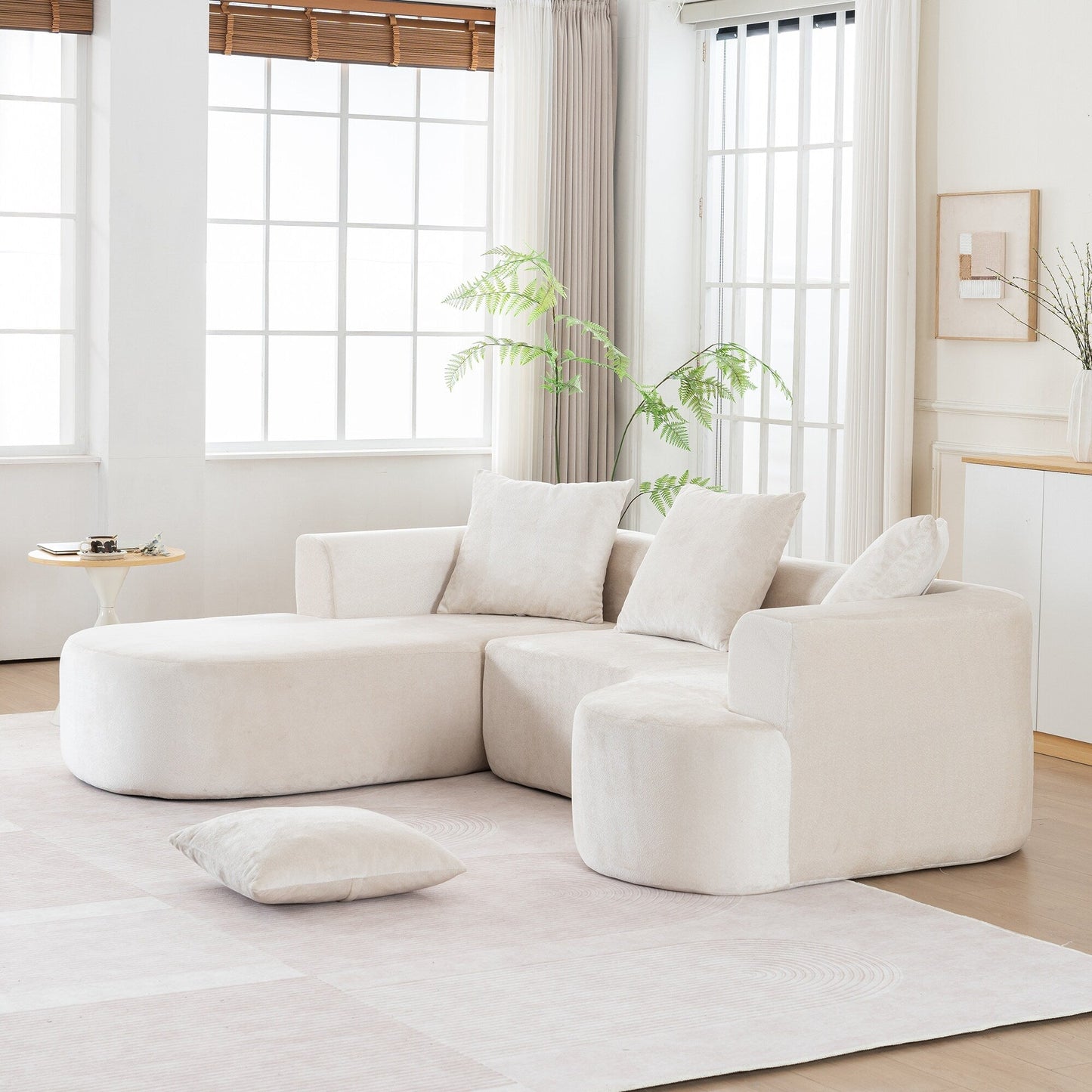 Modular L-Shaped Sectional Sofa Sleeper Couch with Chaise and Deep Seating for Living Room Office