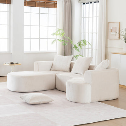 Modular L-Shaped Sectional Sofa Sleeper Couch with Chaise and Deep Seating for Living Room Office