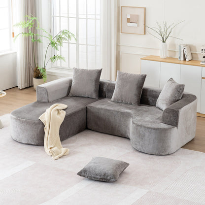 Modular L-Shaped Sectional Sofa Sleeper Couch with Chaise and Deep Seating for Living Room Office