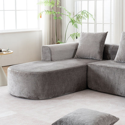 Modular L-Shaped Sectional Sofa Sleeper Couch with Chaise and Deep Seating for Living Room Office