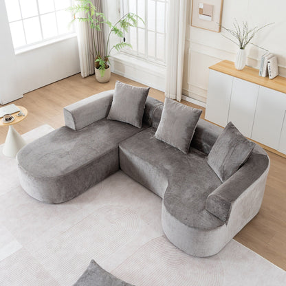 Modular L-Shaped Sectional Sofa Sleeper Couch with Chaise and Deep Seating for Living Room Office