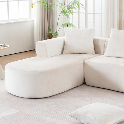 Modular L-Shaped Sectional Sofa Sleeper Couch with Chaise and Deep Seating for Living Room Office