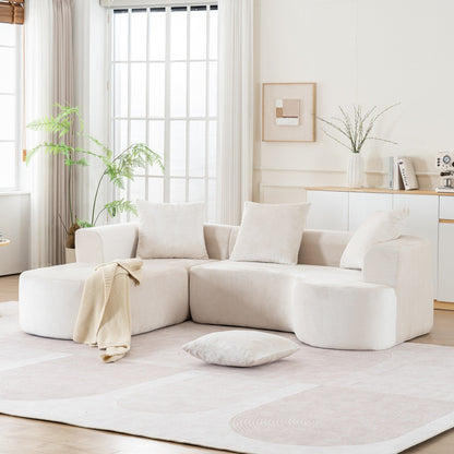 Modular L-Shaped Sectional Sofa Sleeper Couch with Chaise and Deep Seating for Living Room Office