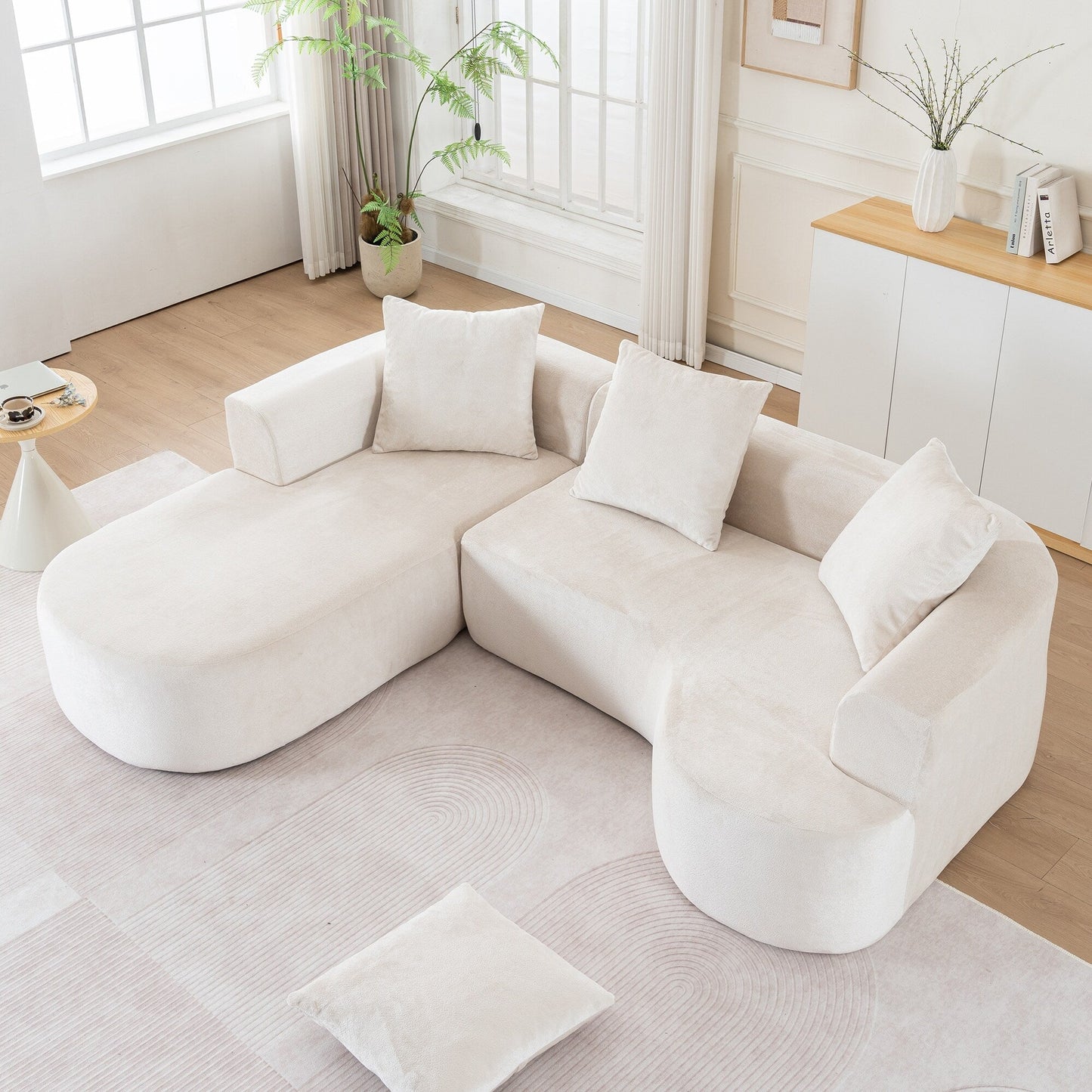 Modular L-Shaped Sectional Sofa Sleeper Couch with Chaise and Deep Seating for Living Room Office