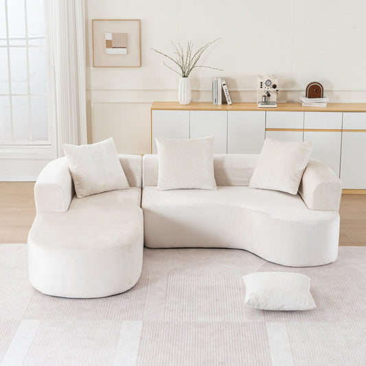 Modular L-Shaped Sectional Sofa Sleeper Couch with Chaise and Deep Seating for Living Room Office