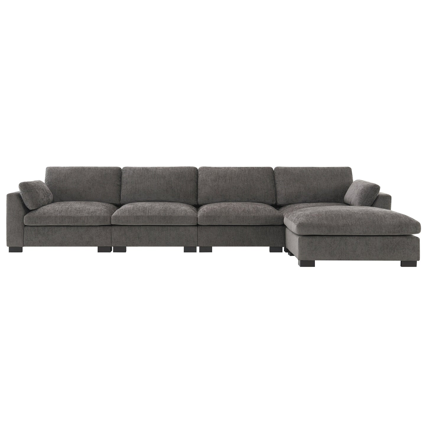 Modular L-Shaped Sectional Sofa with Foldable Table, Dual USB Charging, Side Storage Pockets and Movable Ottoman