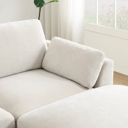 Modular L-Shaped Sectional Sofa with Foldable Table, Dual USB Charging, Side Storage Pockets and Movable Ottoman