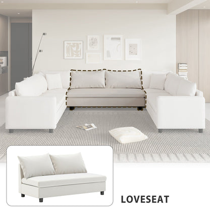 Modular Piece--Loveseat, Part Of Sectional Sofa,Chenille,Minimalist Style,2 Colors,Not For Separate Use