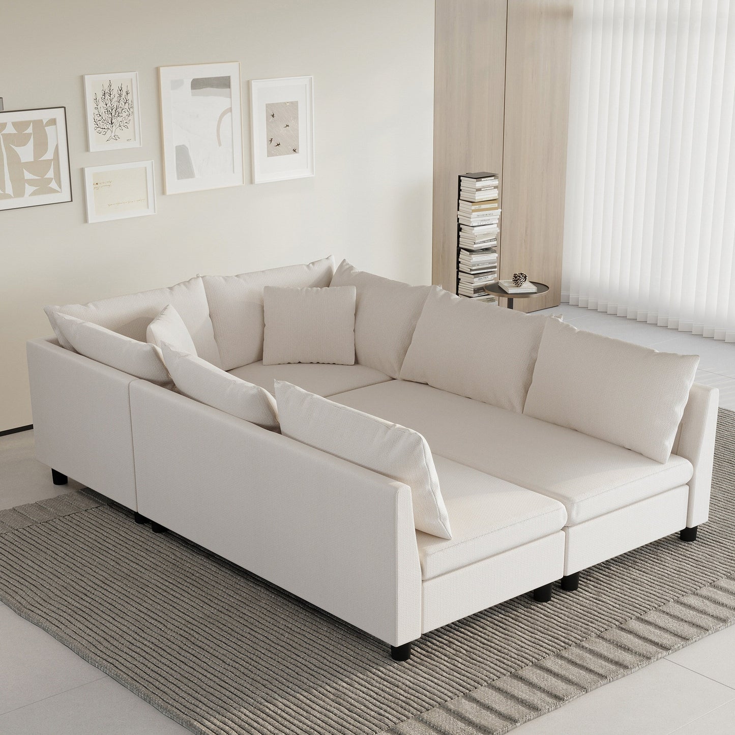 Modular Sectional Sofa Bed,Chenille Couch Set With Pillows,Free Combination,Convertible Sofa