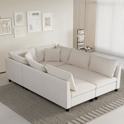 Modular Sectional Sofa Bed,Chenille Couch Set With Pillows,Free Combination,Convertible Sofa