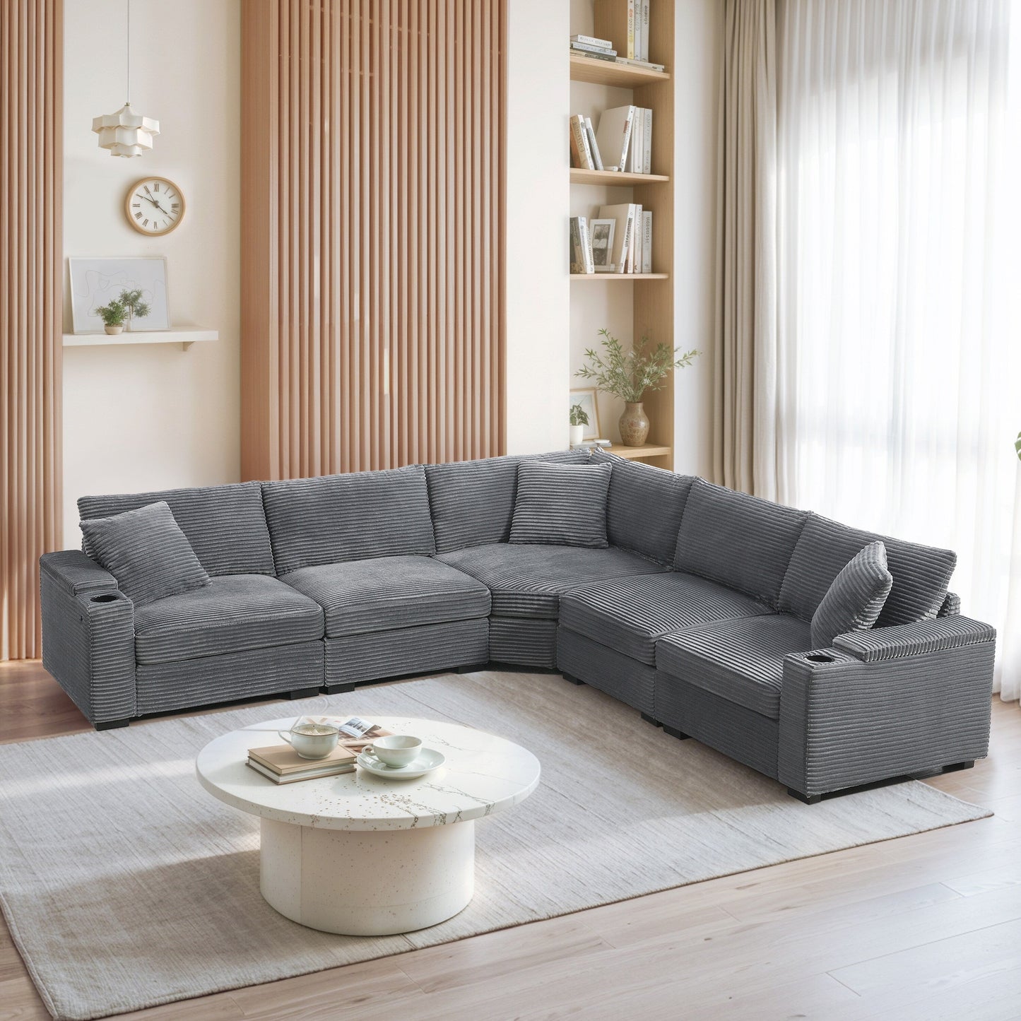 Modular Sectional Sofa Bed,Chenille Couch Set With Pillows,Free Combination,Convertible Sofa