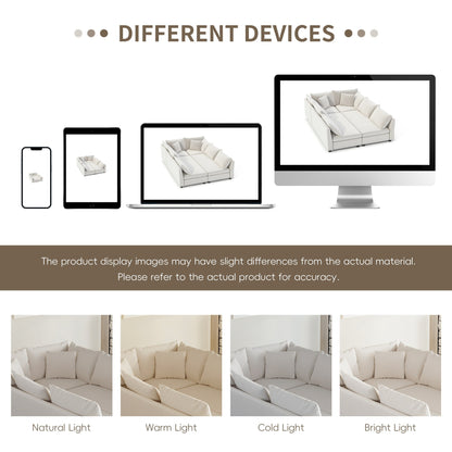 Modular Sectional Sofa Bed,Chenille Couch Set With Pillows,Free Combination,Convertible Sofa