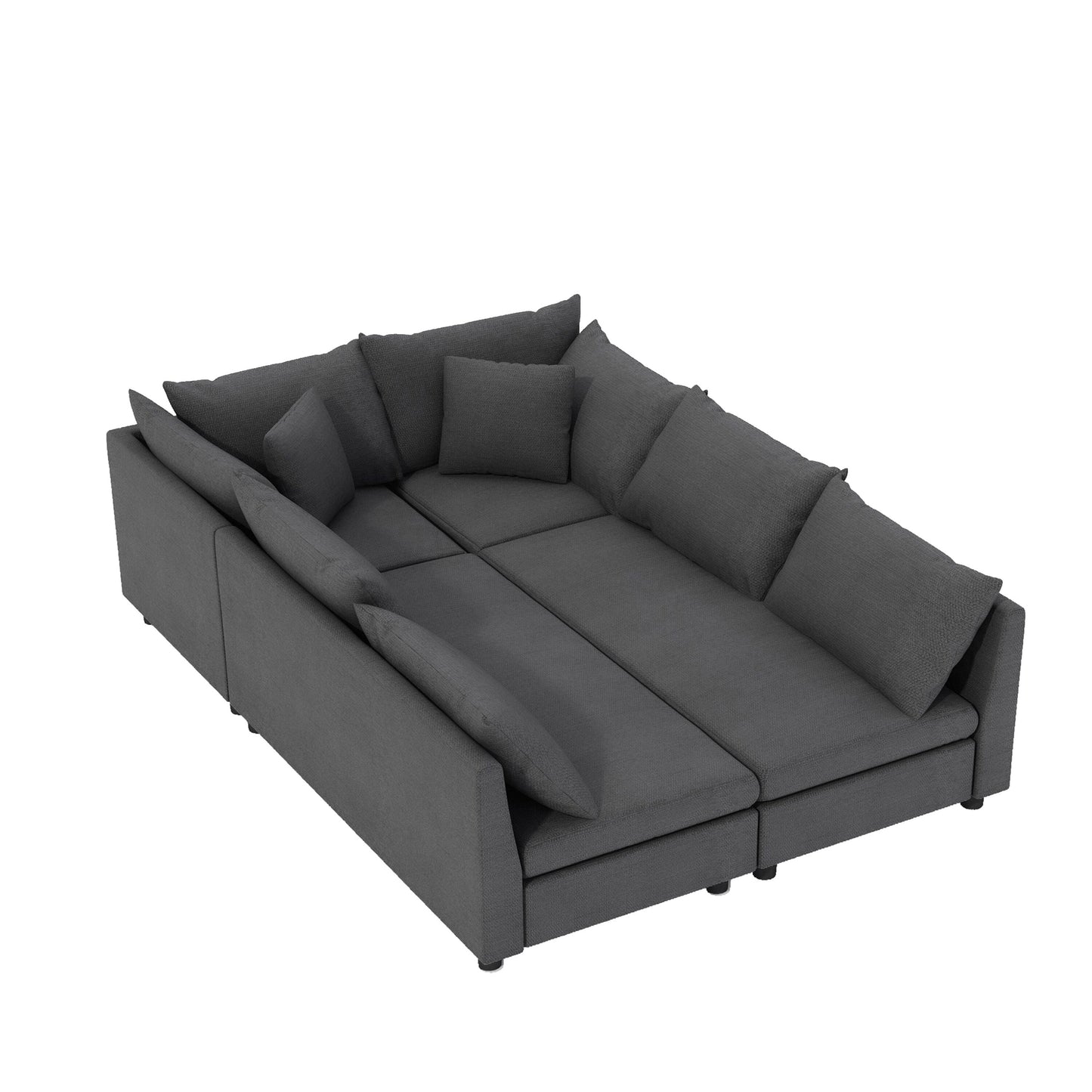 Modular Sectional Sofa Bed,Chenille Couch Set With Pillows,Free Combination,Convertible Sofa