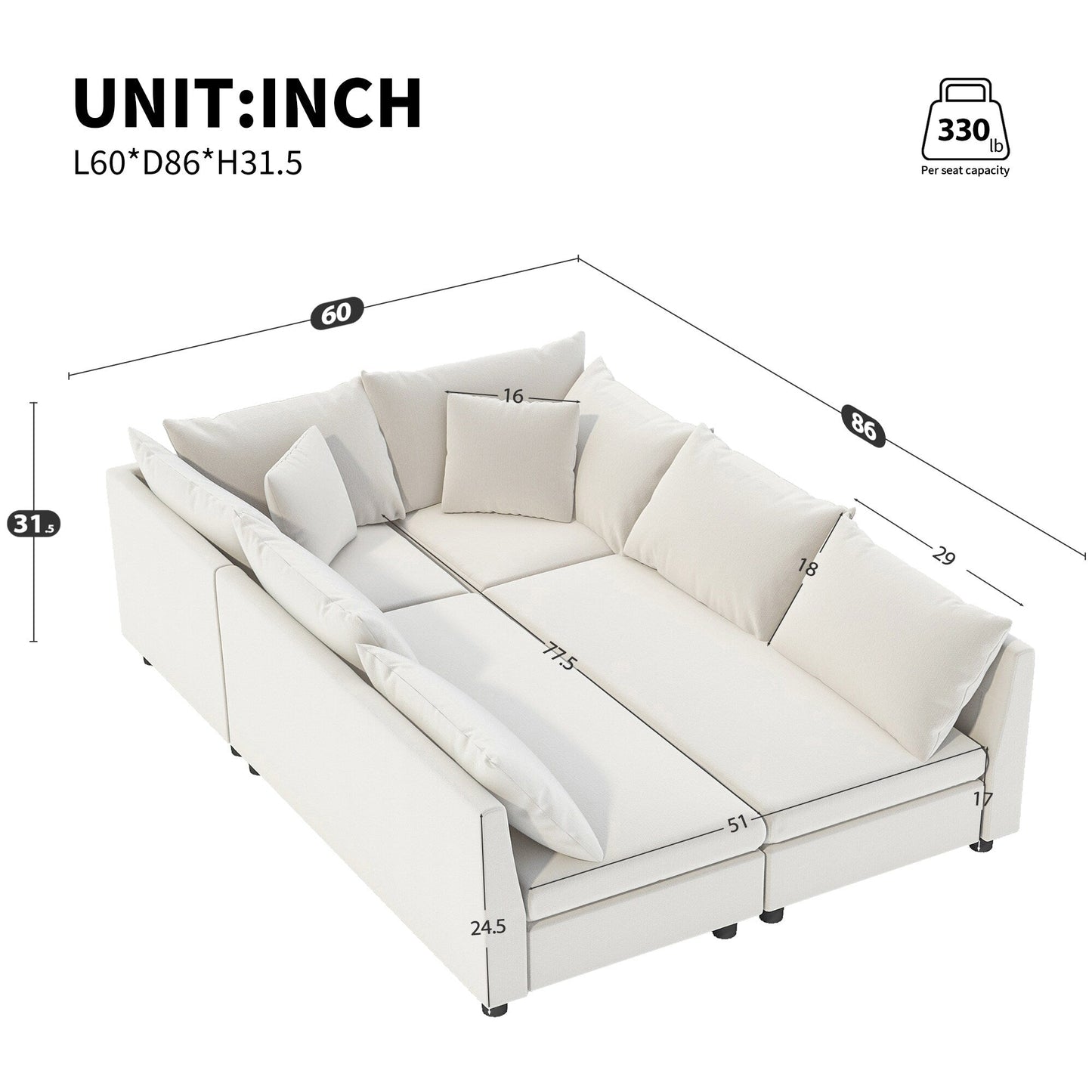Modular Sectional Sofa Bed,Chenille Couch Set With Pillows,Free Combination,Convertible Sofa