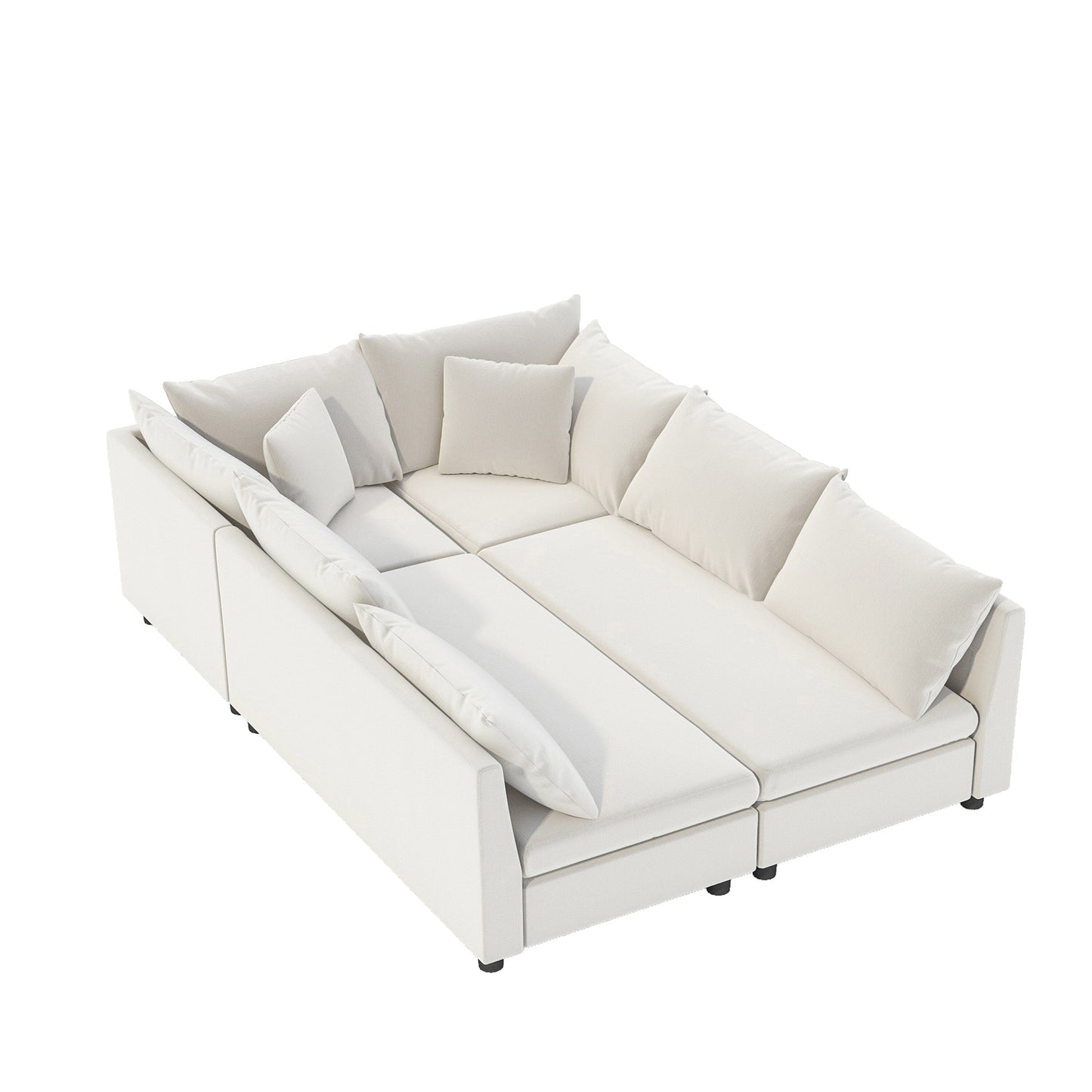 Modular Sectional Sofa Bed,Chenille Couch Set With Pillows,Free Combination,Convertible Sofa