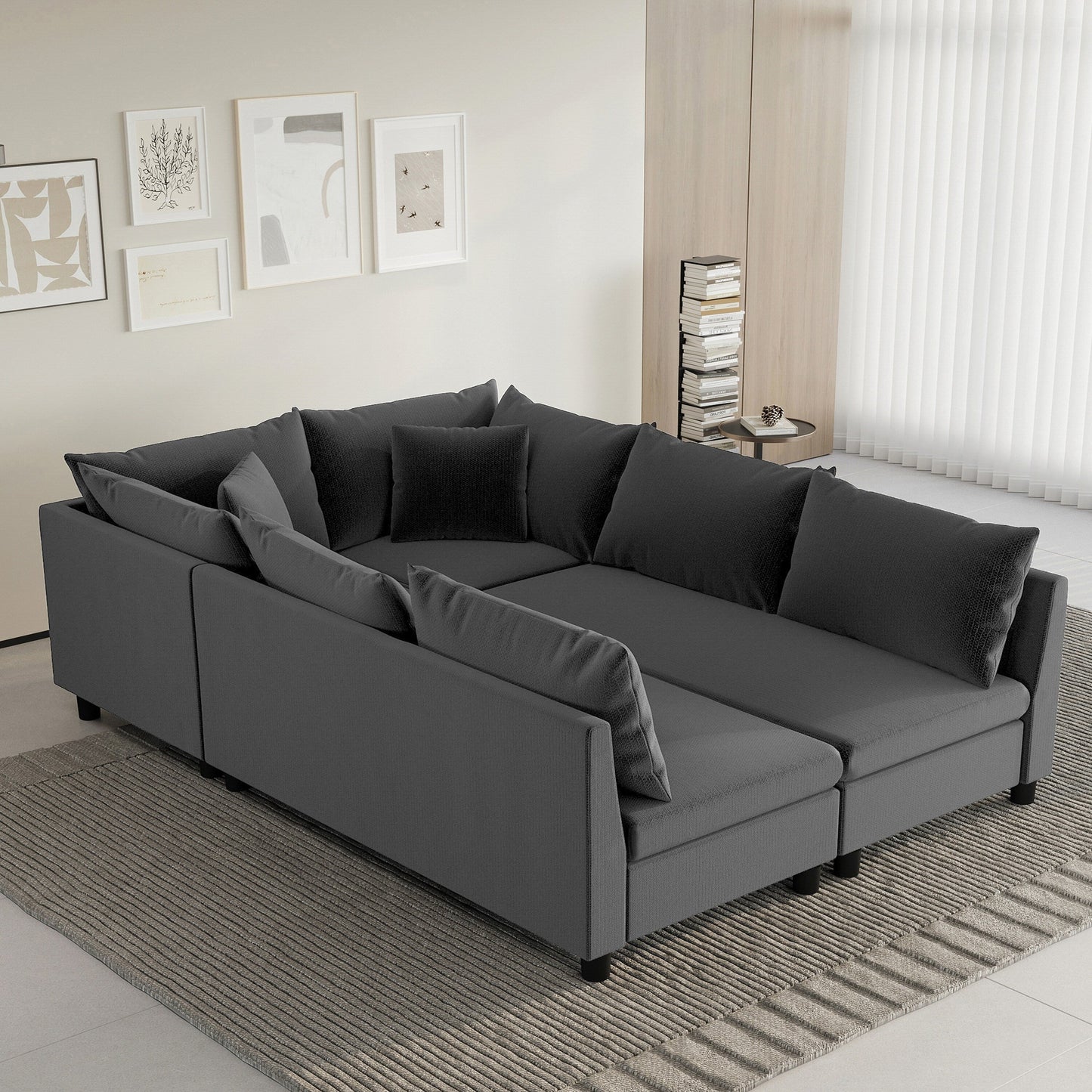 Modular Sectional Sofa Bed,Chenille Couch Set With Pillows,Free Combination,Convertible Sofa