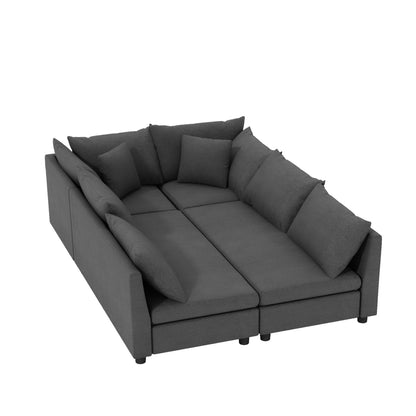 Modular Sectional Sofa Bed,Chenille Couch Set With Pillows,Free Combination,Convertible Sofa