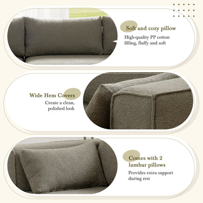 Modular Sectional Sofa With Free Side Table,Wide Seat,Fully Compressed,Wrinkle-Resistant Boucle Fabric Couch With Chaise