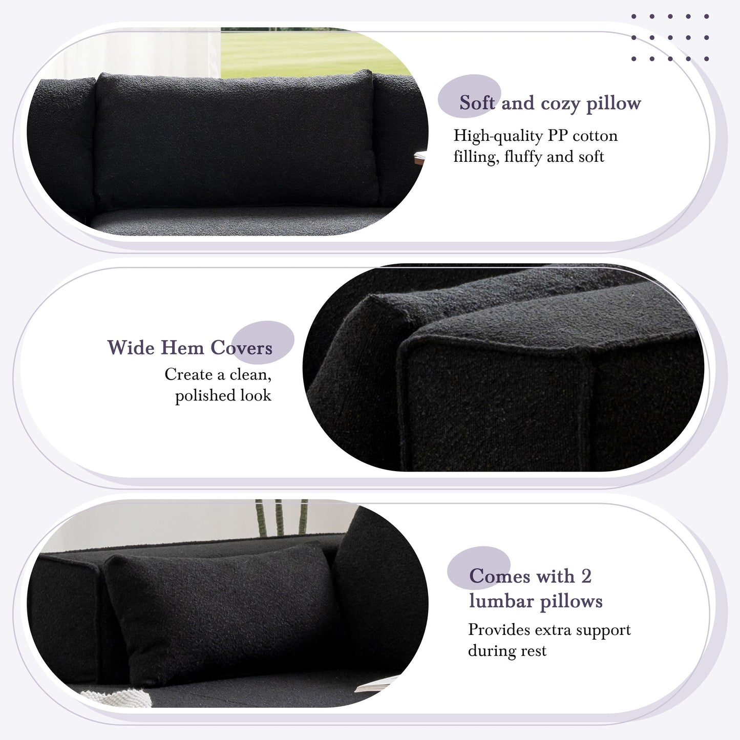 Modular Sectional Sofa With Free Side Table,Wide Seat,Fully Compressed,Wrinkle-Resistant Boucle Fabric Couch With Chaise