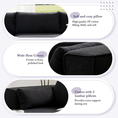 Modular Sectional Sofa With Free Side Table,Wide Seat,Fully Compressed,Wrinkle-Resistant Boucle Fabric Couch With Chaise