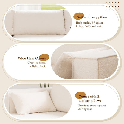 Modular Sectional Sofa With Free Side Table,Wide Seat,Fully Compressed,Wrinkle-Resistant Boucle Fabric Couch With Chaise